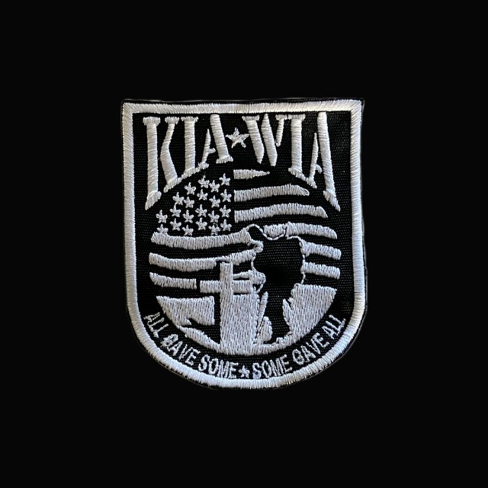 KIA-WIA patch Killed in Action Wounded in Action patch WHITE
